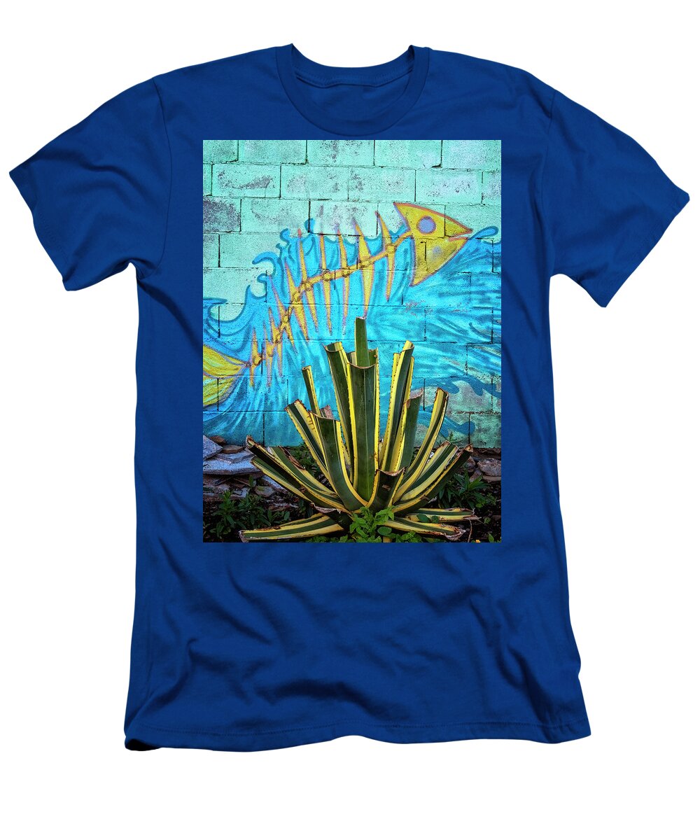 Cudillero Spain T-Shirt featuring the photograph Rinlo Fish Mural by Tom Singleton