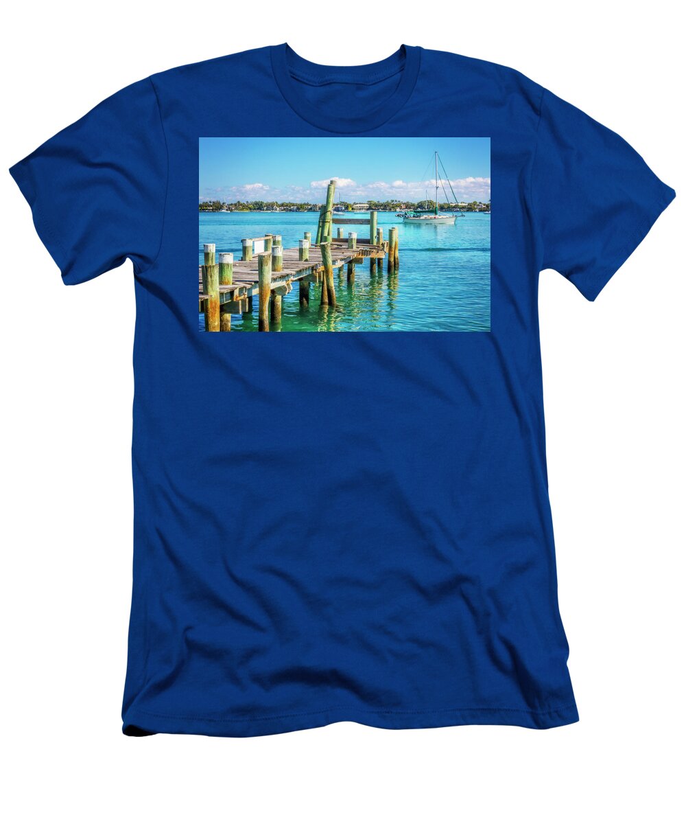 Boats T-Shirt featuring the photograph Sailing into Blue Waters by Debra and Dave Vanderlaan
