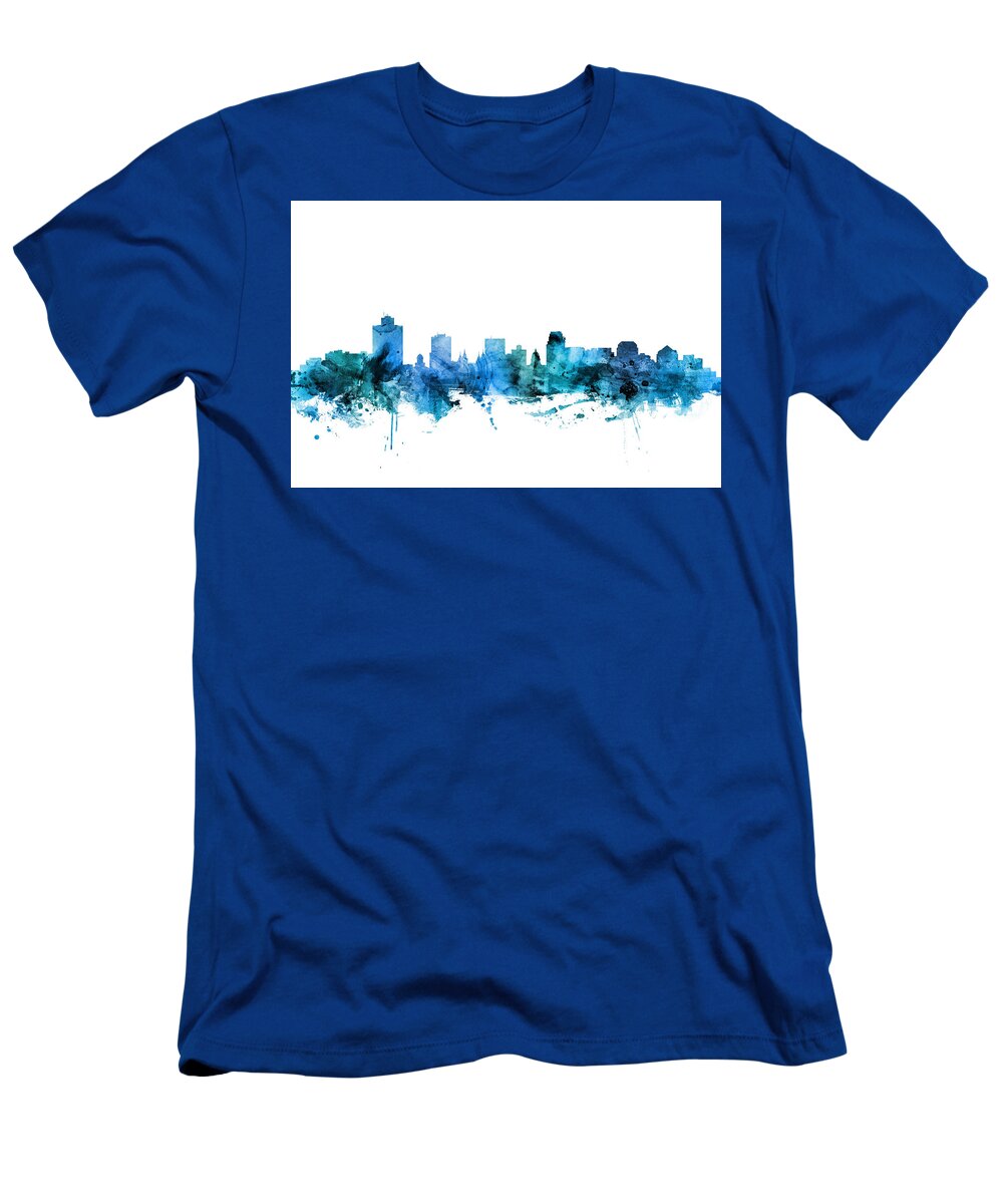 Salt Lake City T-Shirt featuring the digital art Salt Lake City Utah Skyline by Michael Tompsett