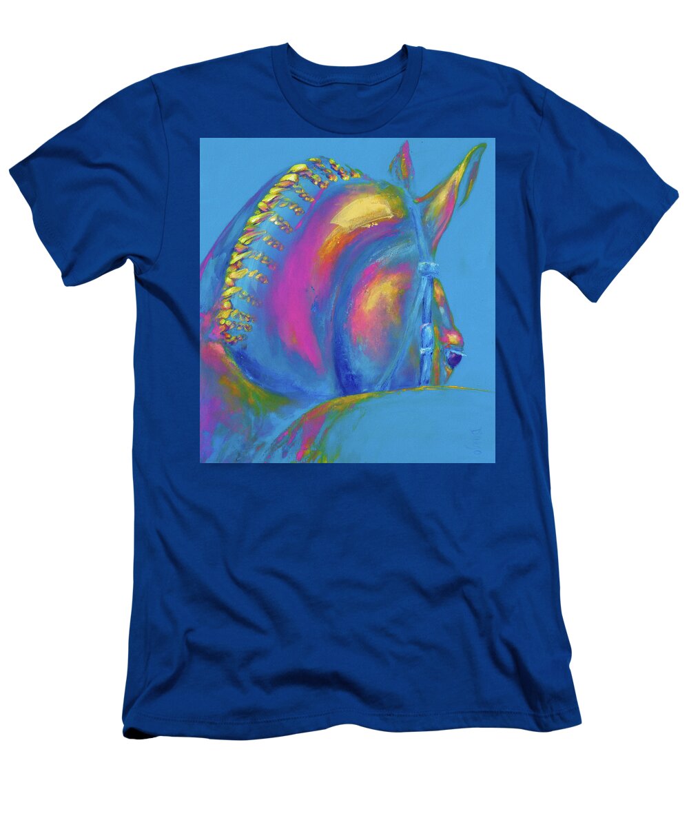 Horse T-Shirt featuring the painting Show Braids by Dina Dargo