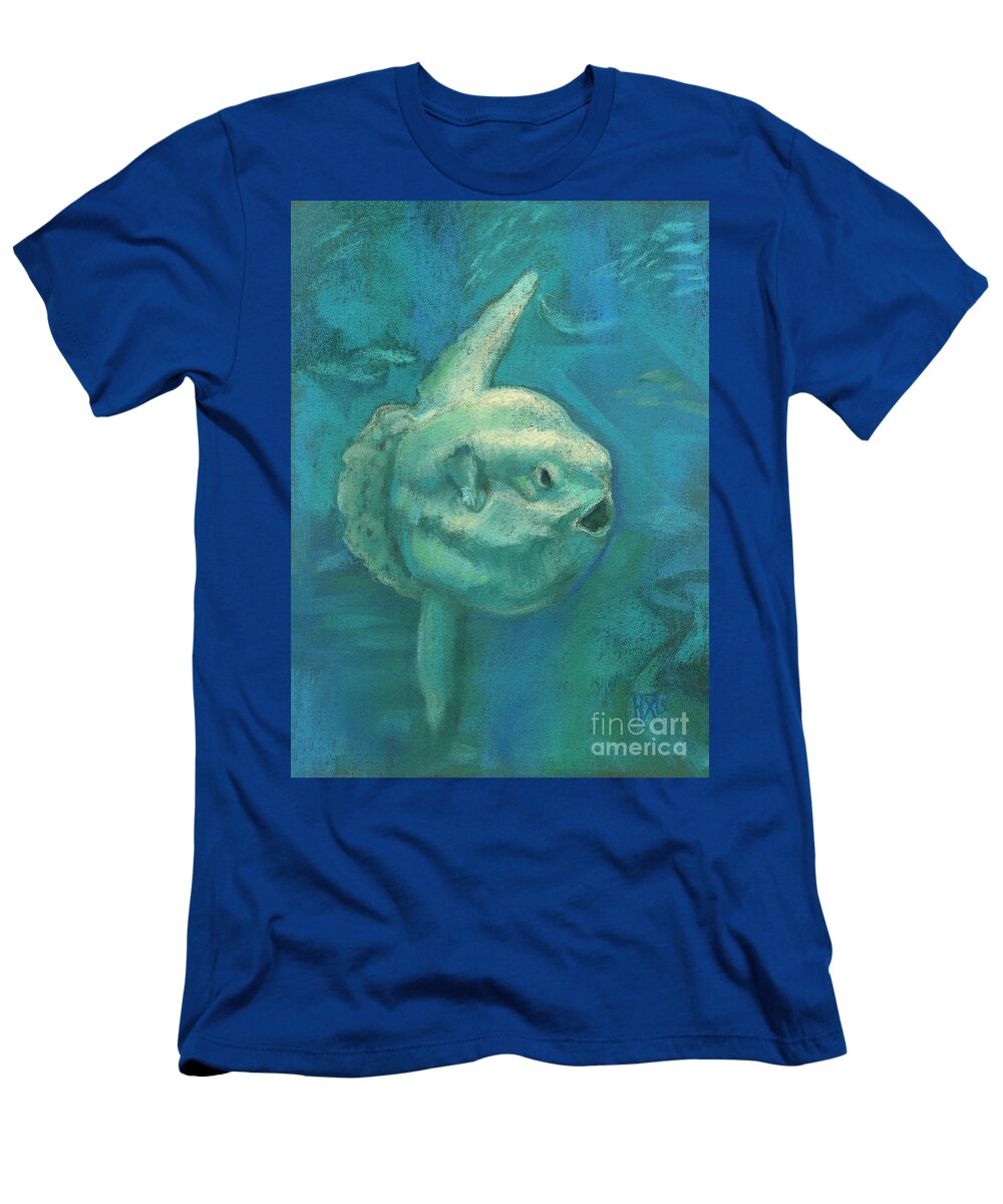 Ocean Creatures T-Shirt featuring the painting Sunfish, Sun Fish, Mola Mola by Julia Khoroshikh