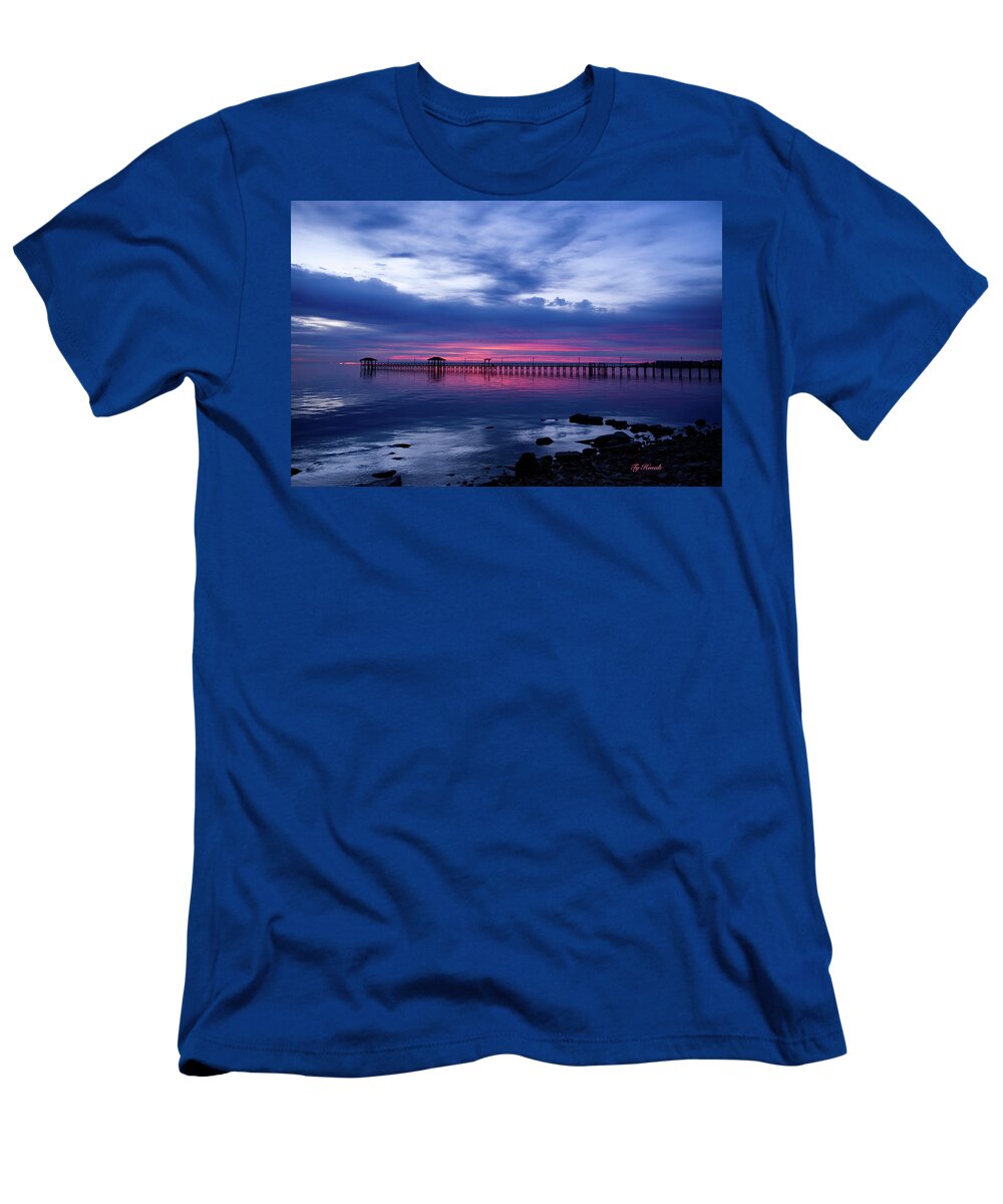 Sunrise T-Shirt featuring the photograph Sunrise Pier by Ty Husak
