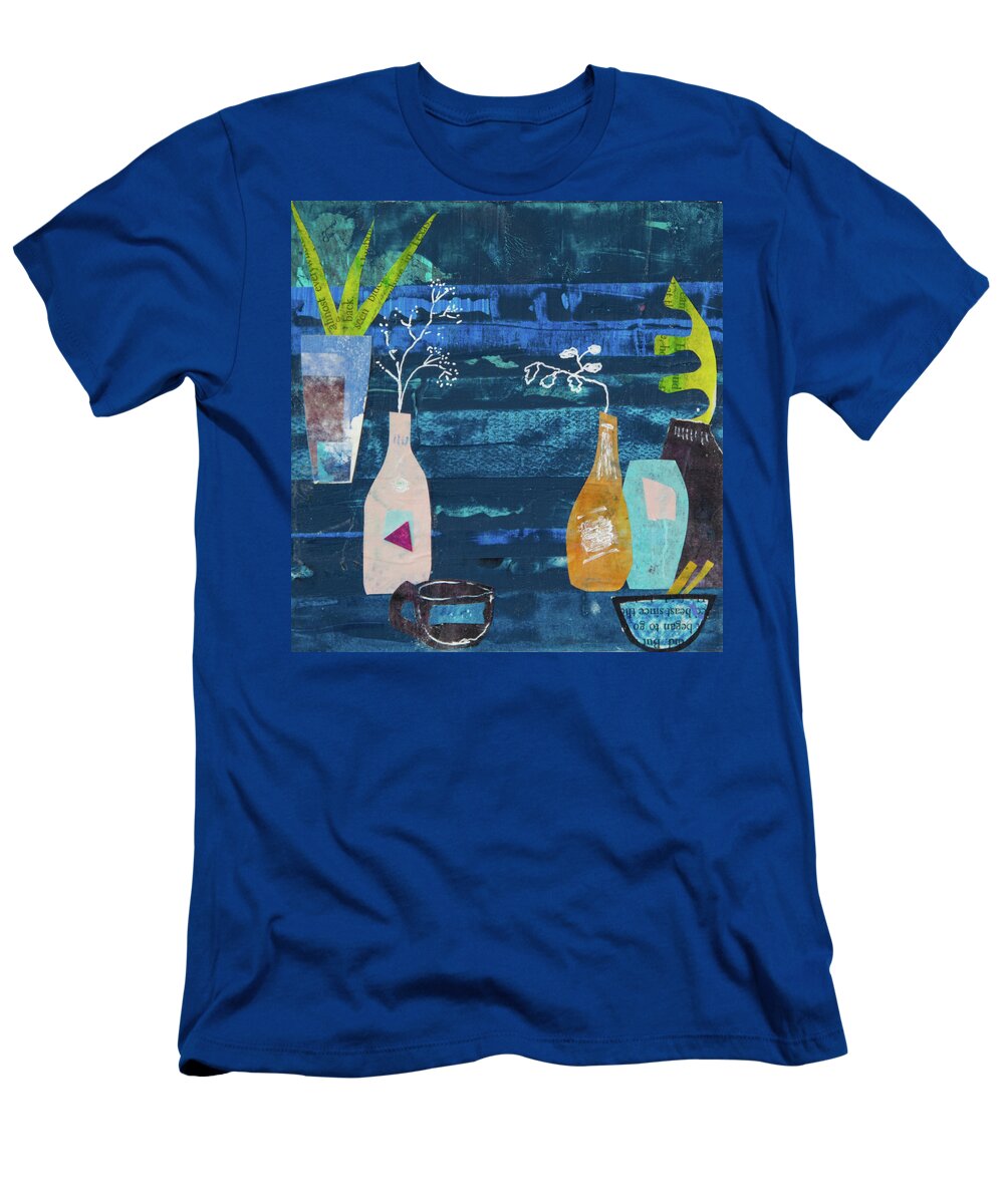 Tea T-Shirt featuring the mixed media Take Tea and See One by Julia Malakoff