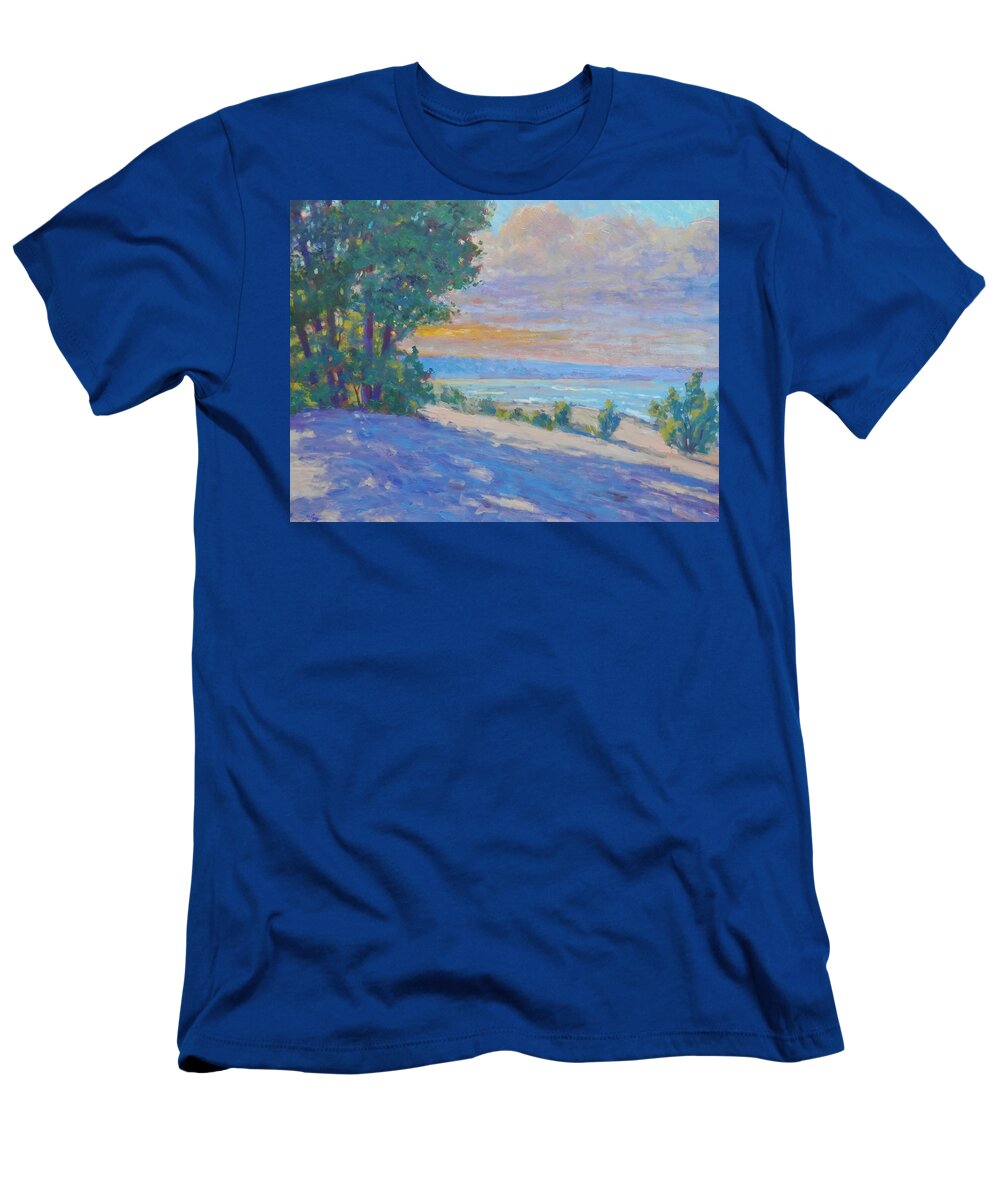 Beach T-Shirt featuring the painting The Cool of Evening by Michael Camp