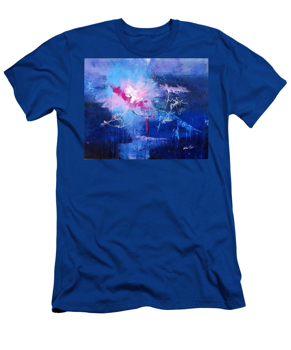 Galaxy T-Shirt featuring the painting To Light The Way by Barbara O'Toole