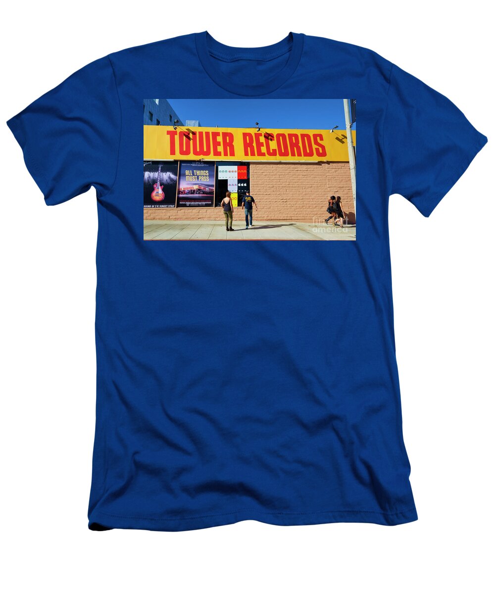 California T-Shirt featuring the photograph Tower Records by Lenore Locken