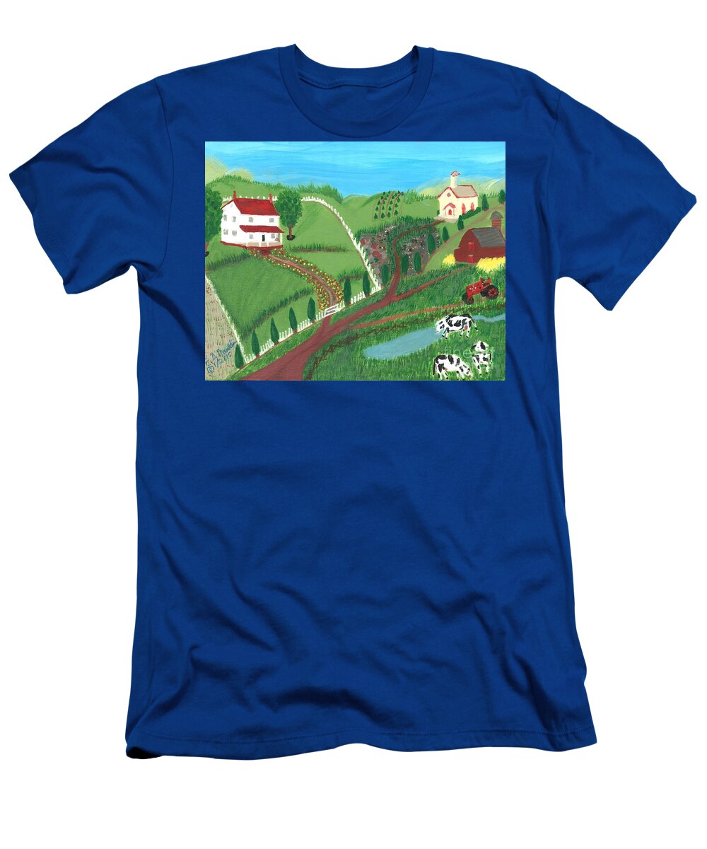 Virginia Countryside T-Shirt featuring the painting Virginia Countryside by Elizabeth Mauldin