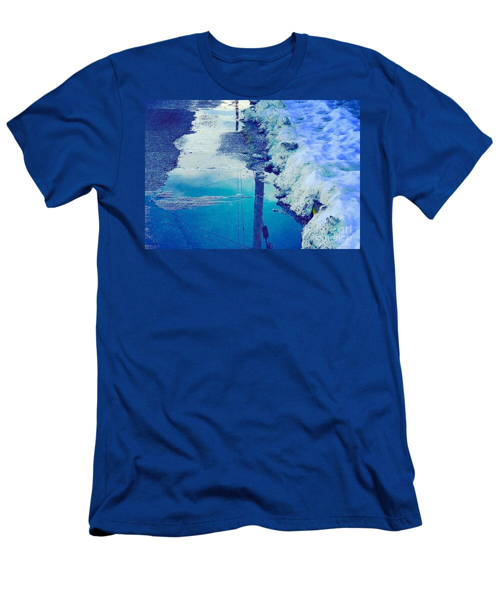 Water T-Shirt featuring the photograph Waters in Snow by Suzanne Lorenz