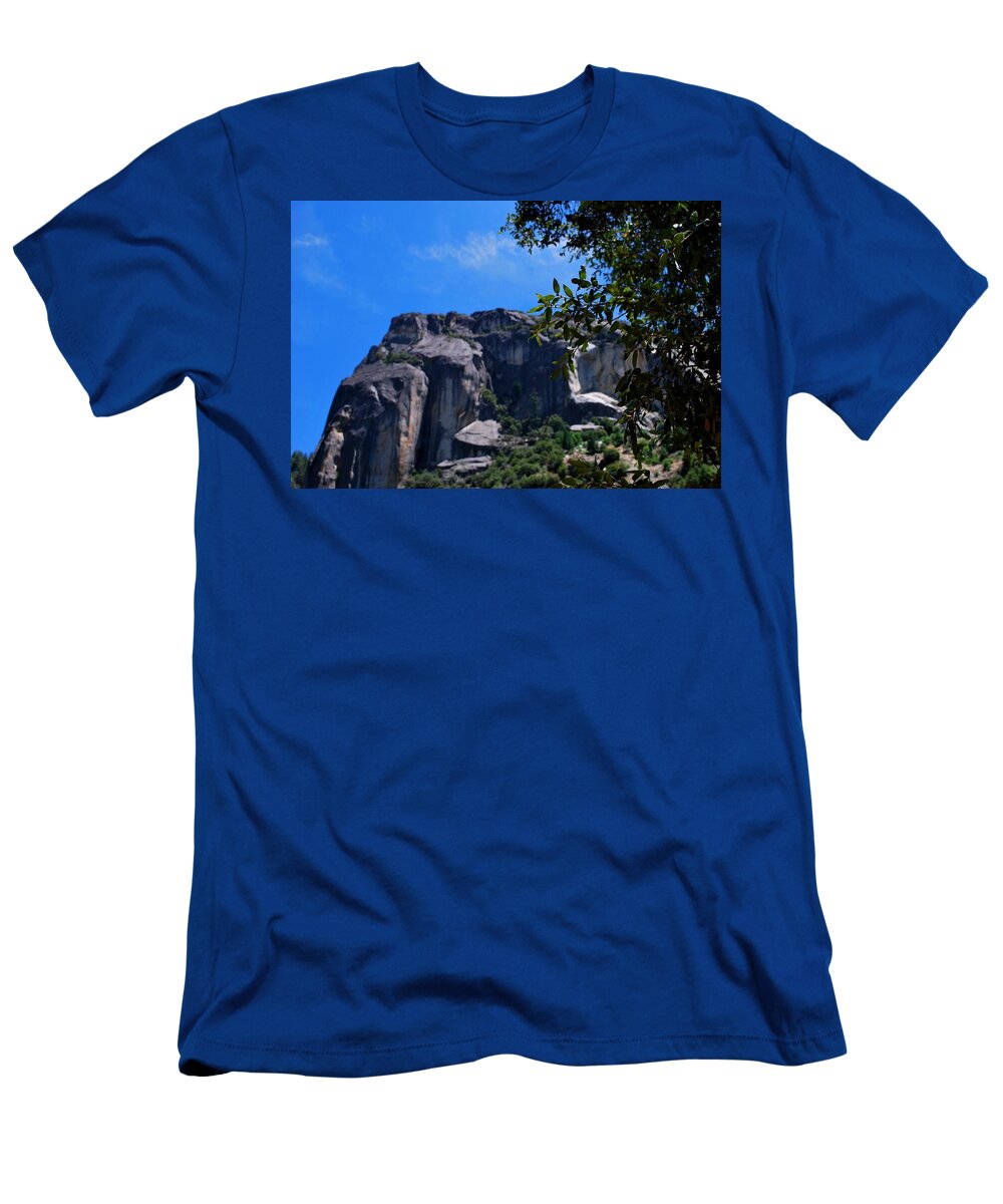 Tree T-Shirt featuring the photograph Yosemite Rock Formation Through Trees 2 by Matt Quest