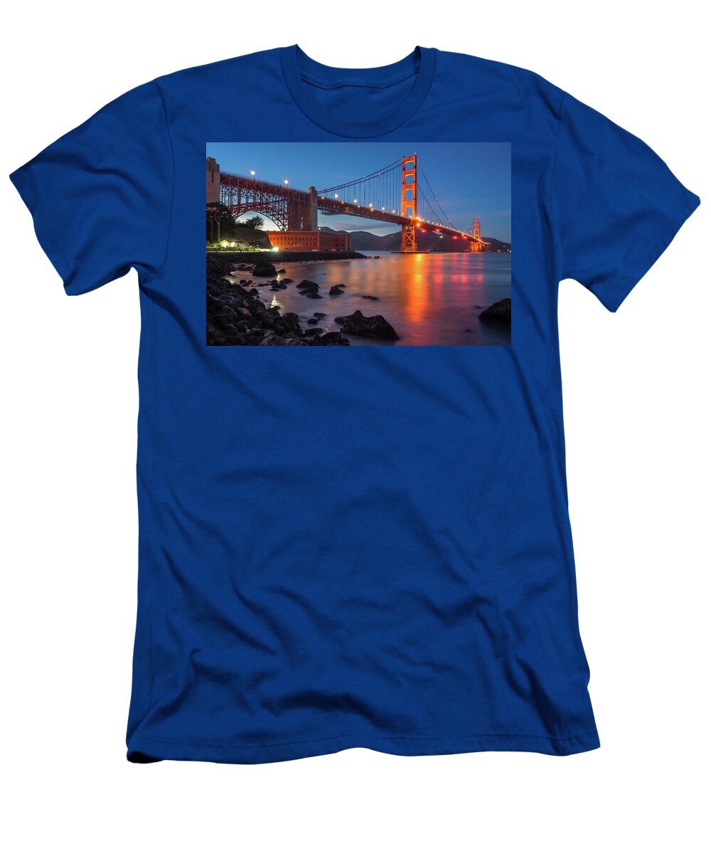 Blue Hour T-Shirt featuring the photograph Blue Hour at the Gate by Laura Macky