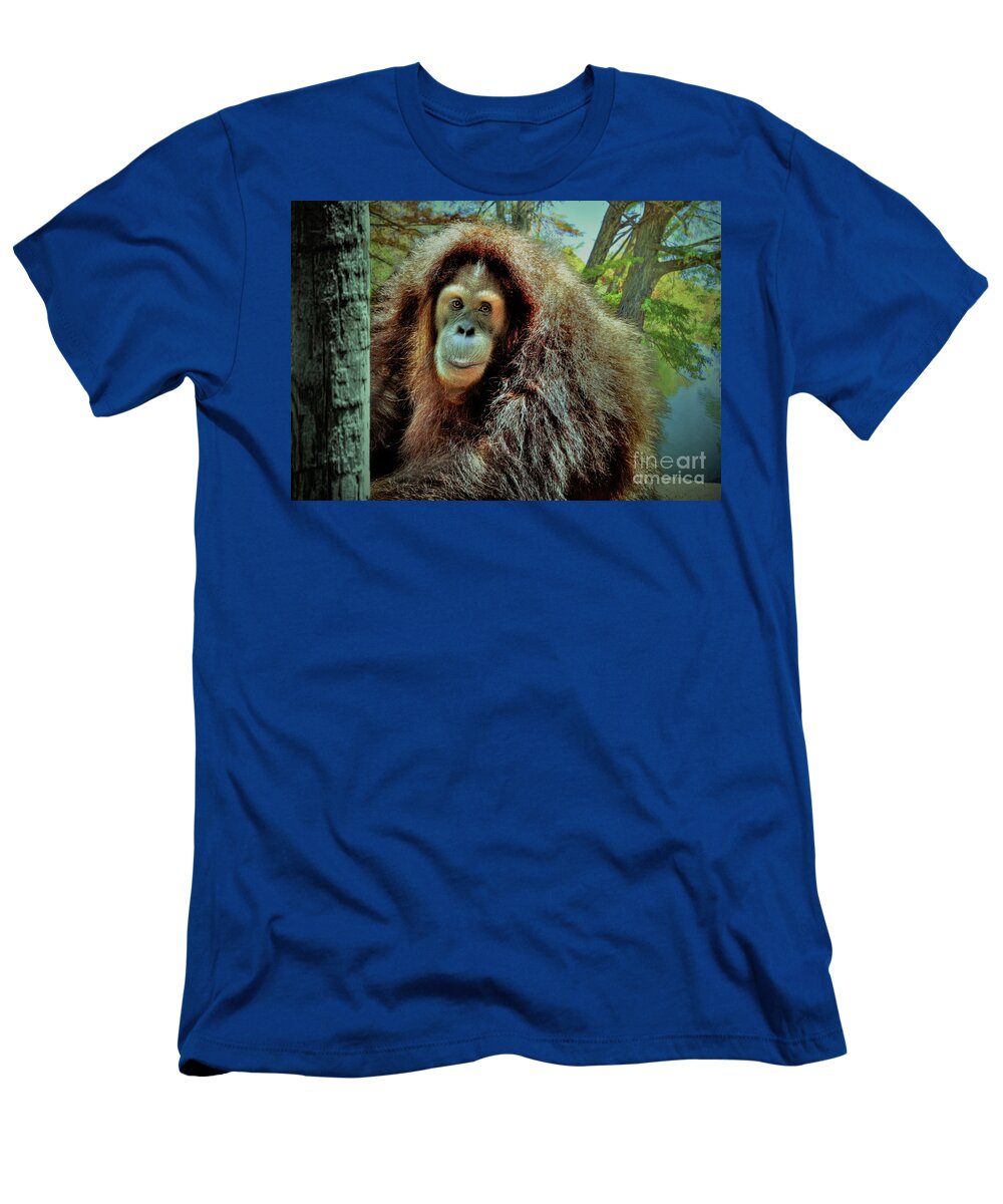  Indah T-Shirt featuring the digital art Sumatran orangutan Indah by Savannah Gibbs