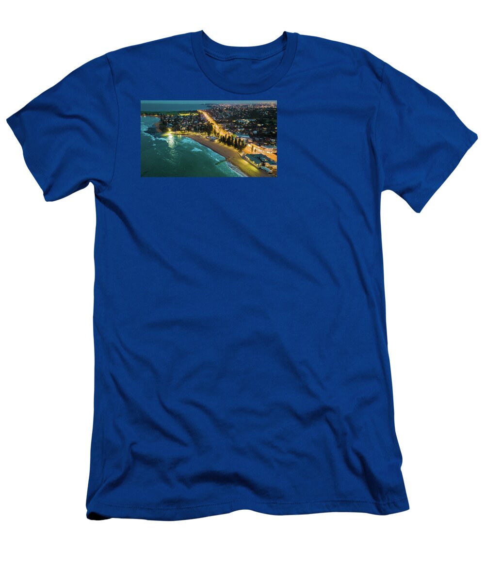 Clouds T-Shirt featuring the photograph Sunset Panorama of the Northern Beaches of Sydney No 2 by Andre Petrov