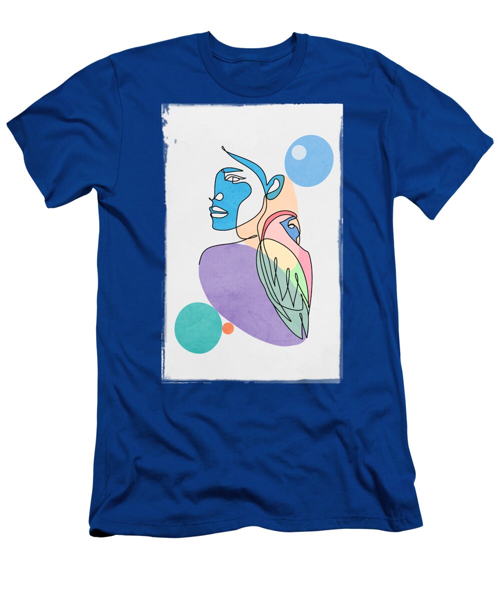 Parrot T-Shirt featuring the digital art Love Birds #1 by Mark Ashkenazi