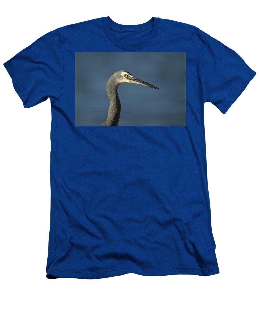 Heron T-Shirt featuring the photograph 1808wfaceheron2 by Nicolas Lombard