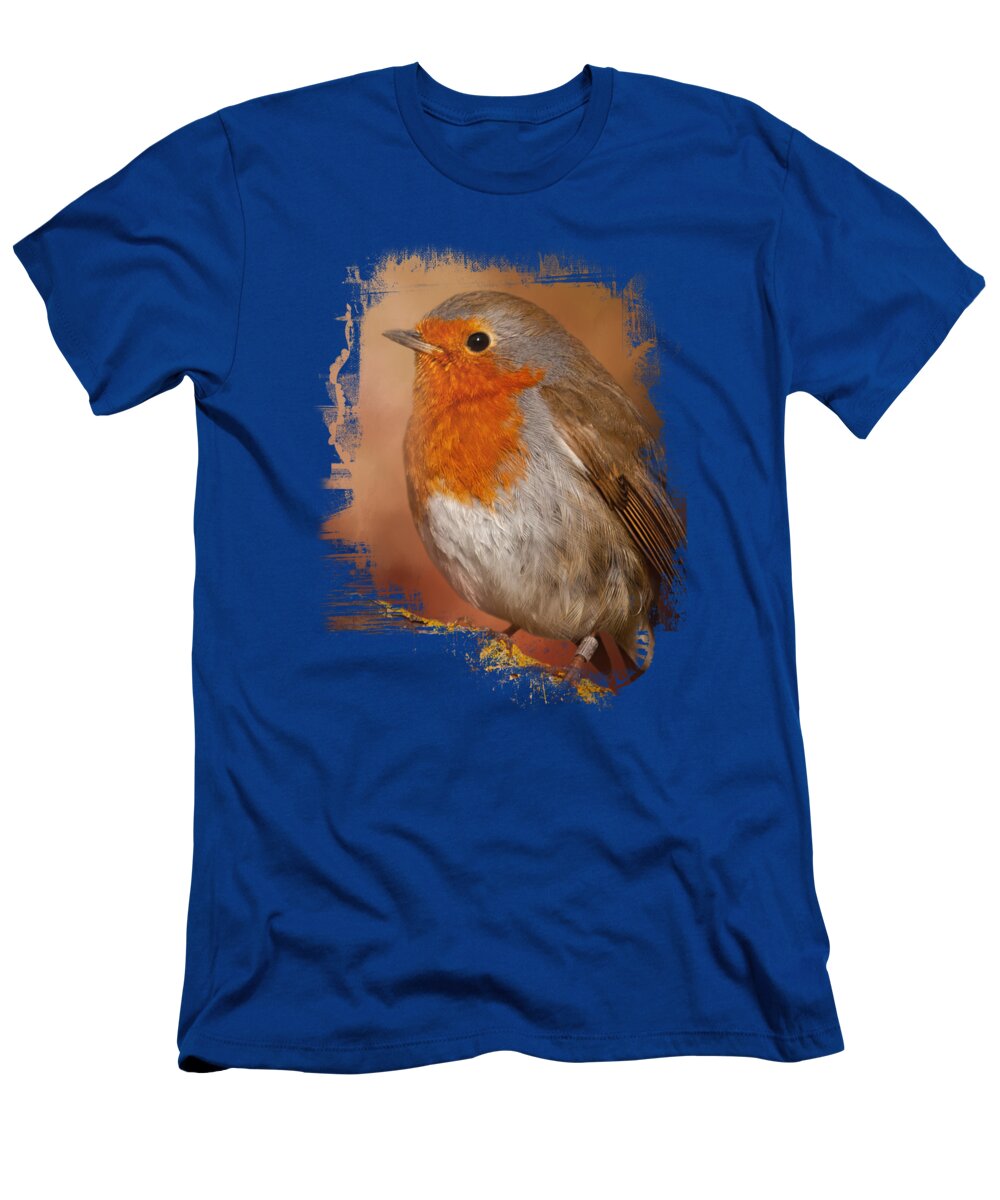 Robin T-Shirt featuring the mixed media Pretty European Robin #2 by Elisabeth Lucas
