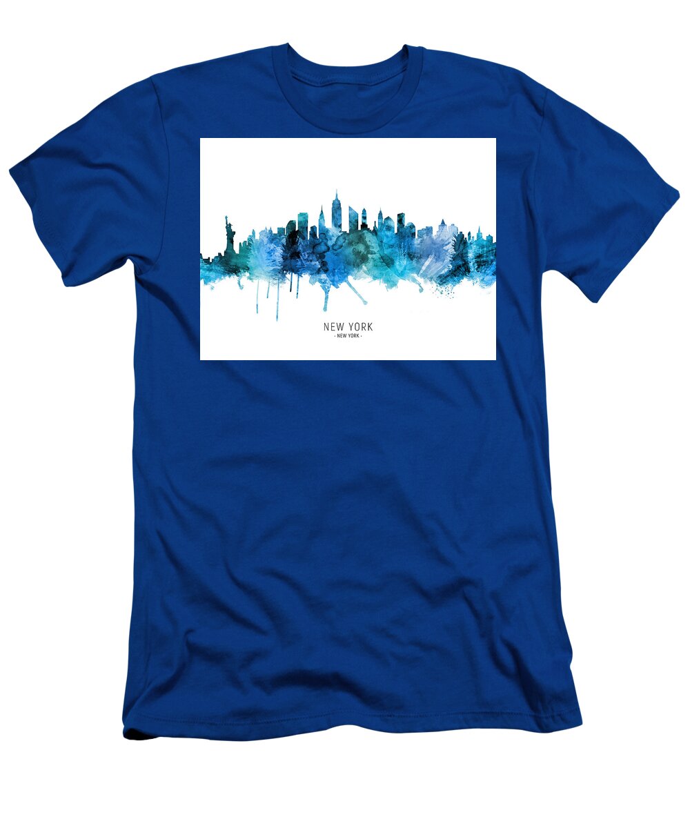 New York T-Shirt featuring the digital art New York City Skyline #26 by Michael Tompsett