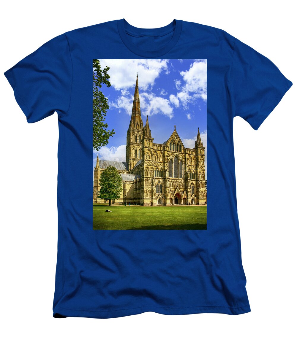 Salisbury T-Shirt featuring the photograph Salisbury Cathedral, UK #3 by Chris Smith