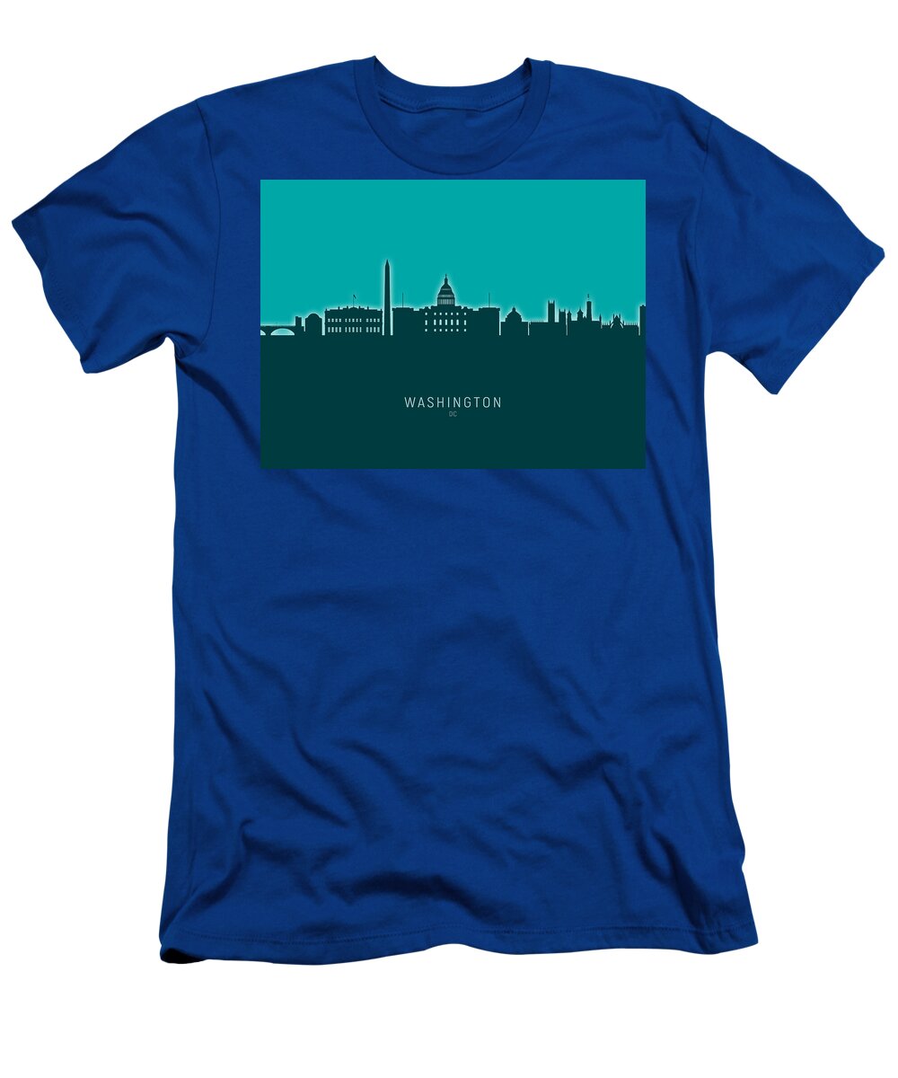 Washington T-Shirt featuring the digital art Washington DC Skyline #42 by Michael Tompsett