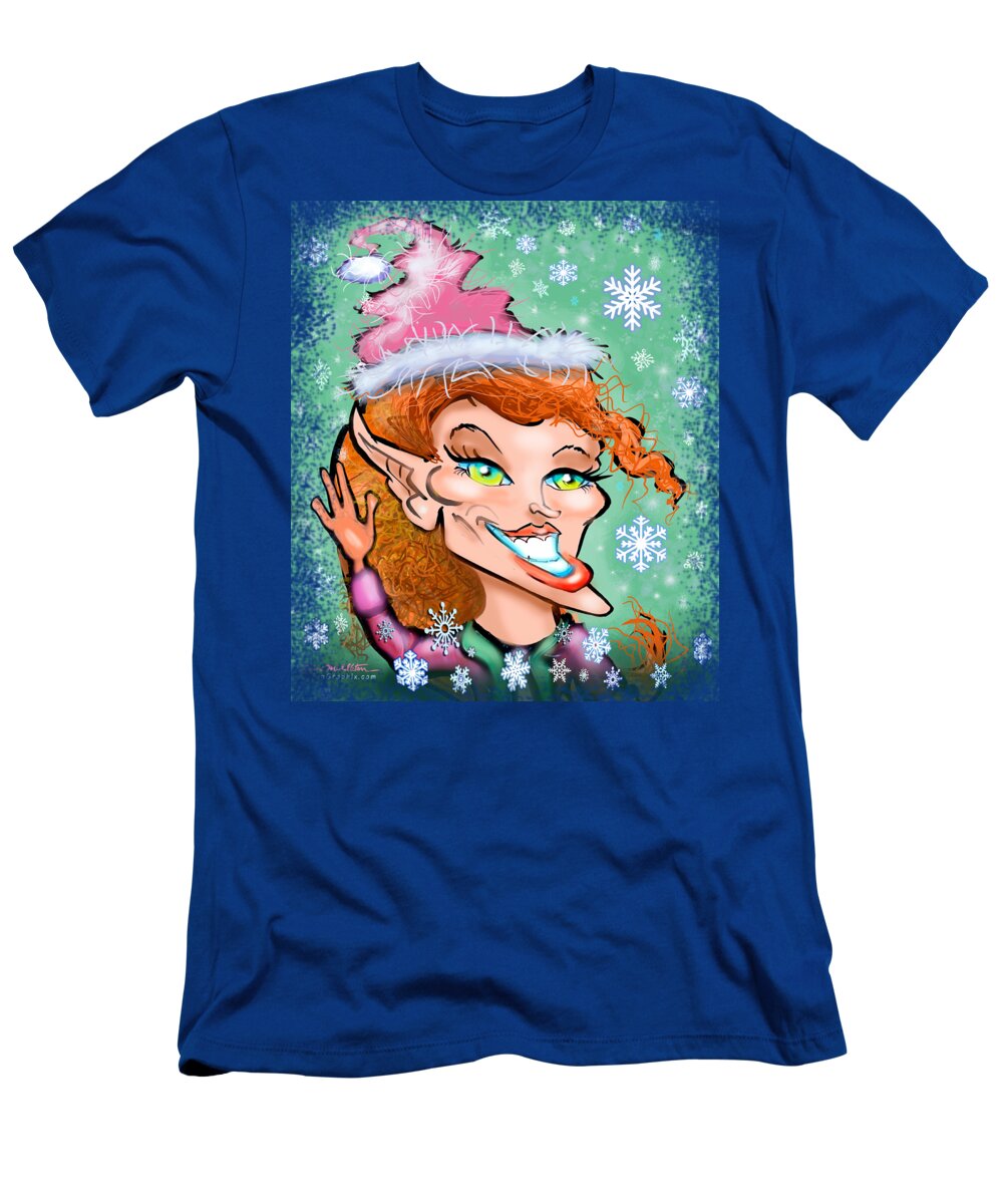 Christmas T-Shirt featuring the digital art Christmas Elf by Kevin Middleton