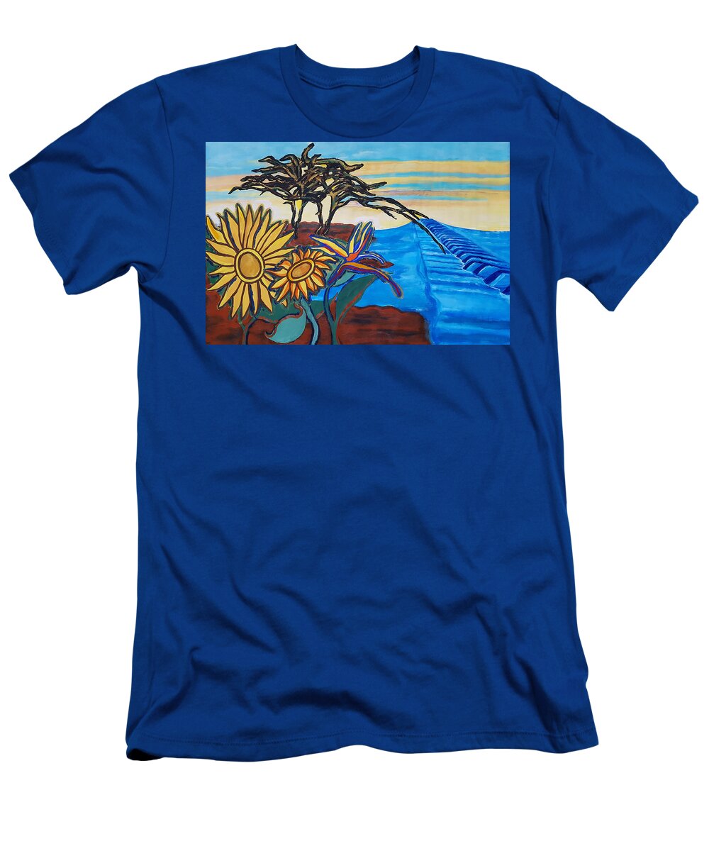 Bill Withers T-Shirt featuring the painting A Lovely Day by Rachel Natalie Rawlins