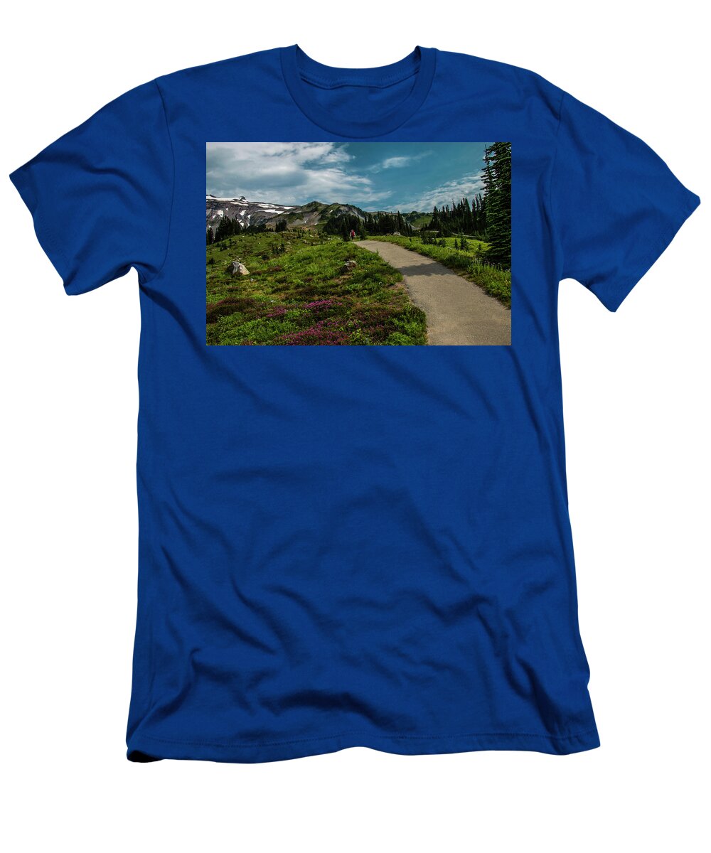 Mount Rainier National Park T-Shirt featuring the photograph A Stroll in the Park by Doug Scrima
