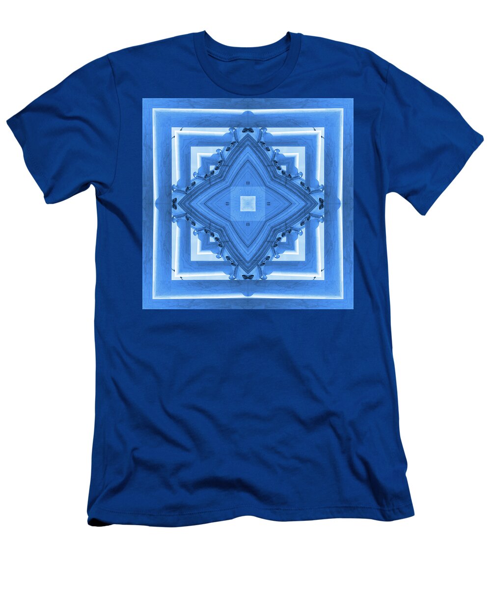 Pillars T-Shirt featuring the photograph Abstract Columns 21 in Blue by Mike McGlothlen