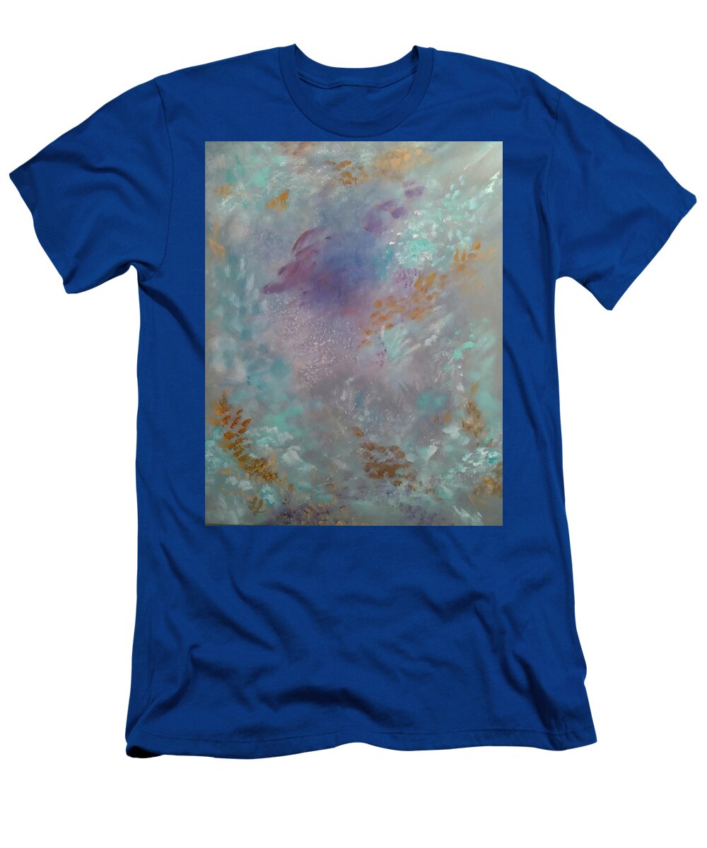 Abstract Moody Booze T-Shirt featuring the painting Abstract Moody Booze by Lynn Raizel Lane