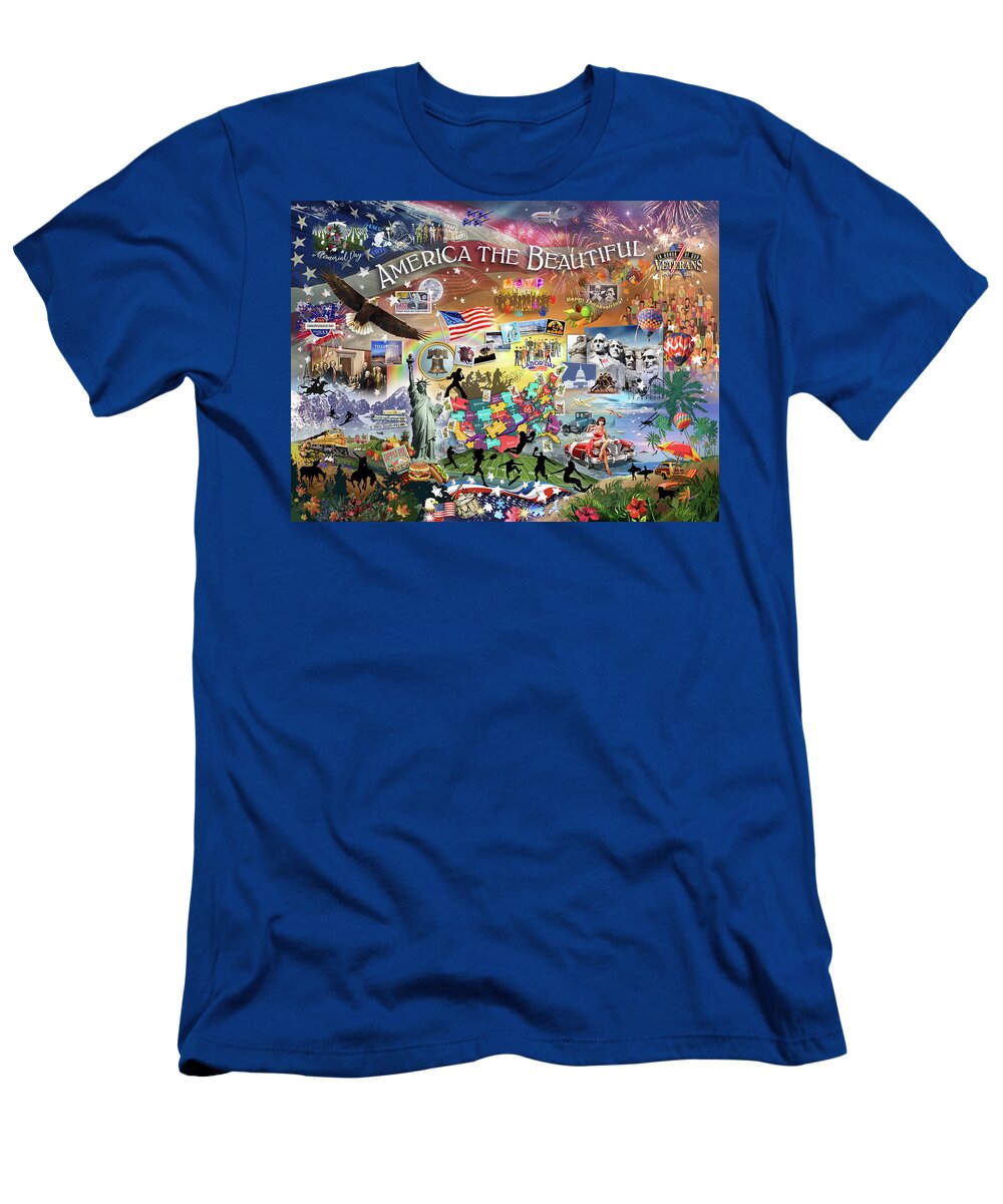 Freedom T-Shirt featuring the digital art America the Beautiful by Evie Cook