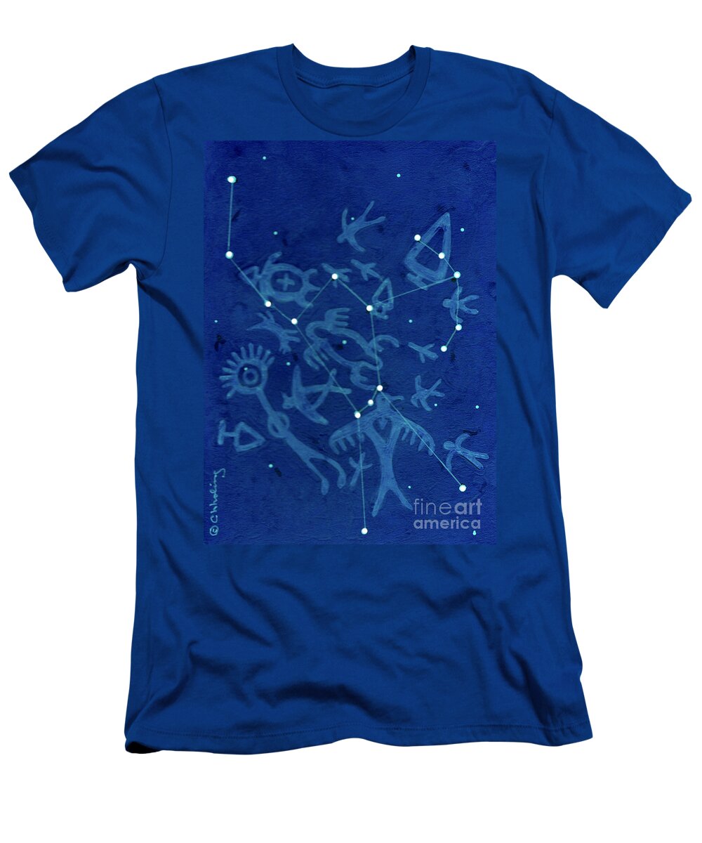 Pictographs T-Shirt featuring the painting Ancestor Knowledge by Chholing Taha