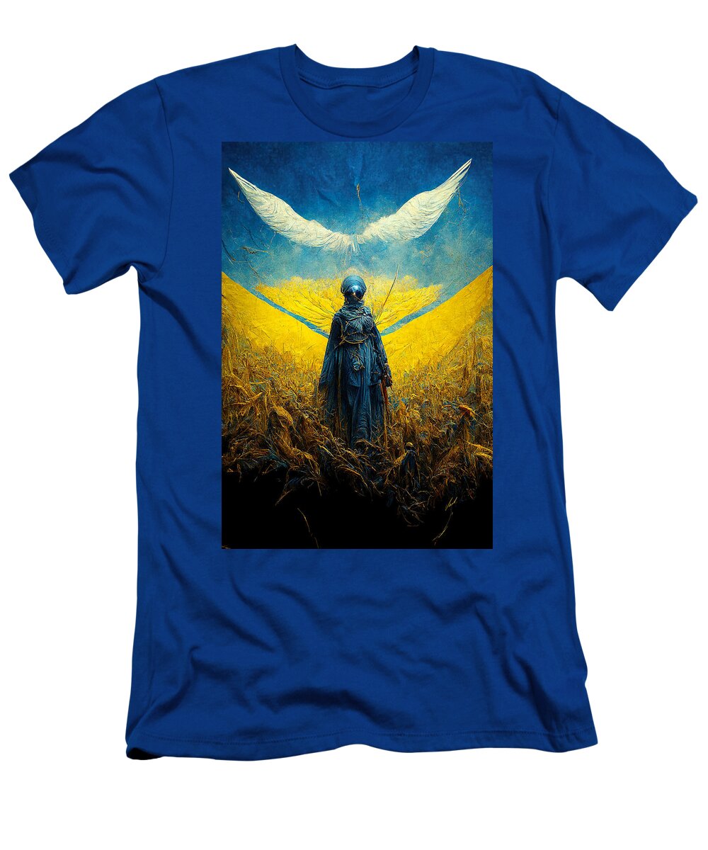 Angel Of Peace T-Shirt featuring the painting Angel of Peace by Vart