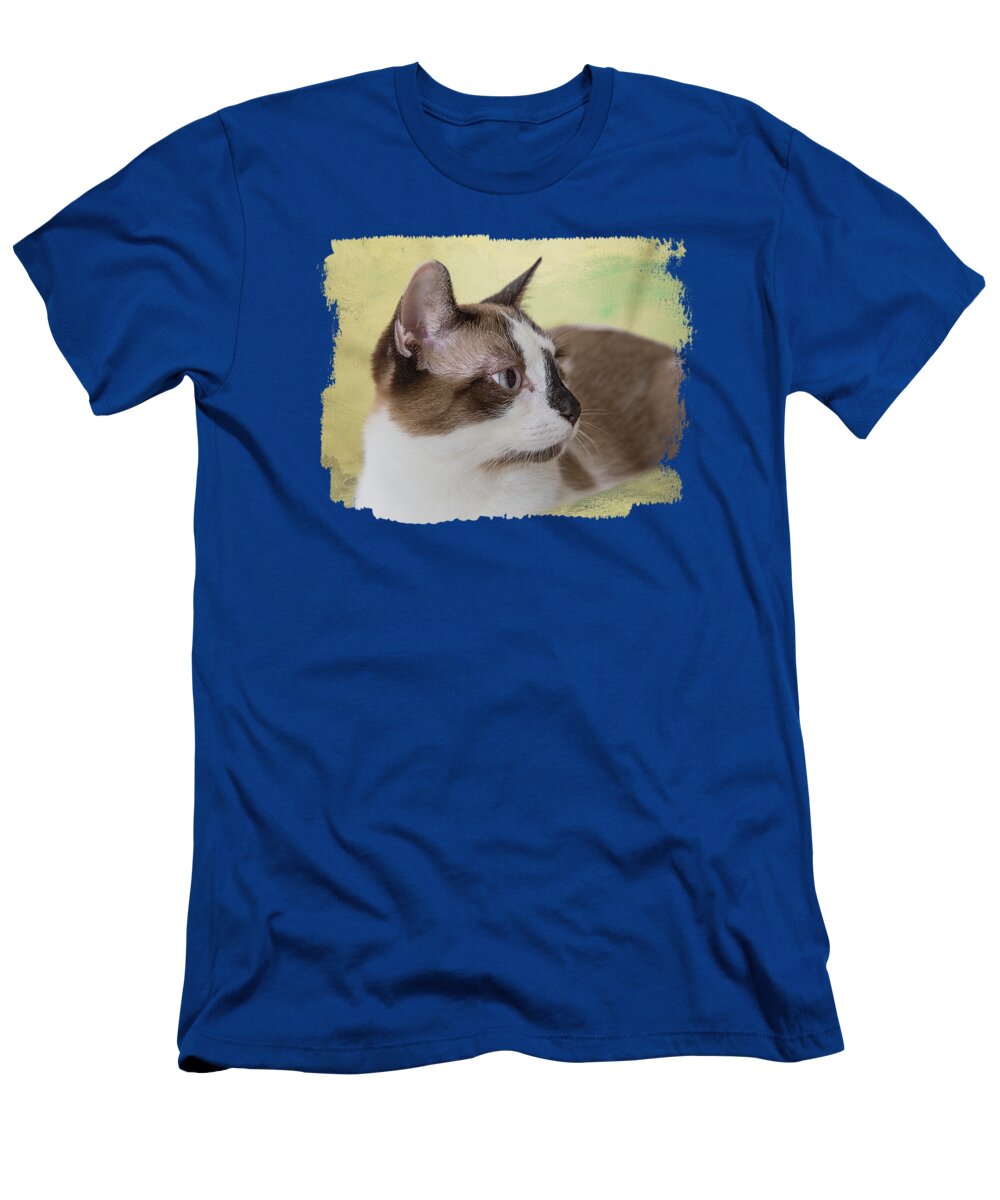 Snowshoe Cat T-Shirt featuring the photograph Handsome Snowshoe Cat by Elisabeth Lucas