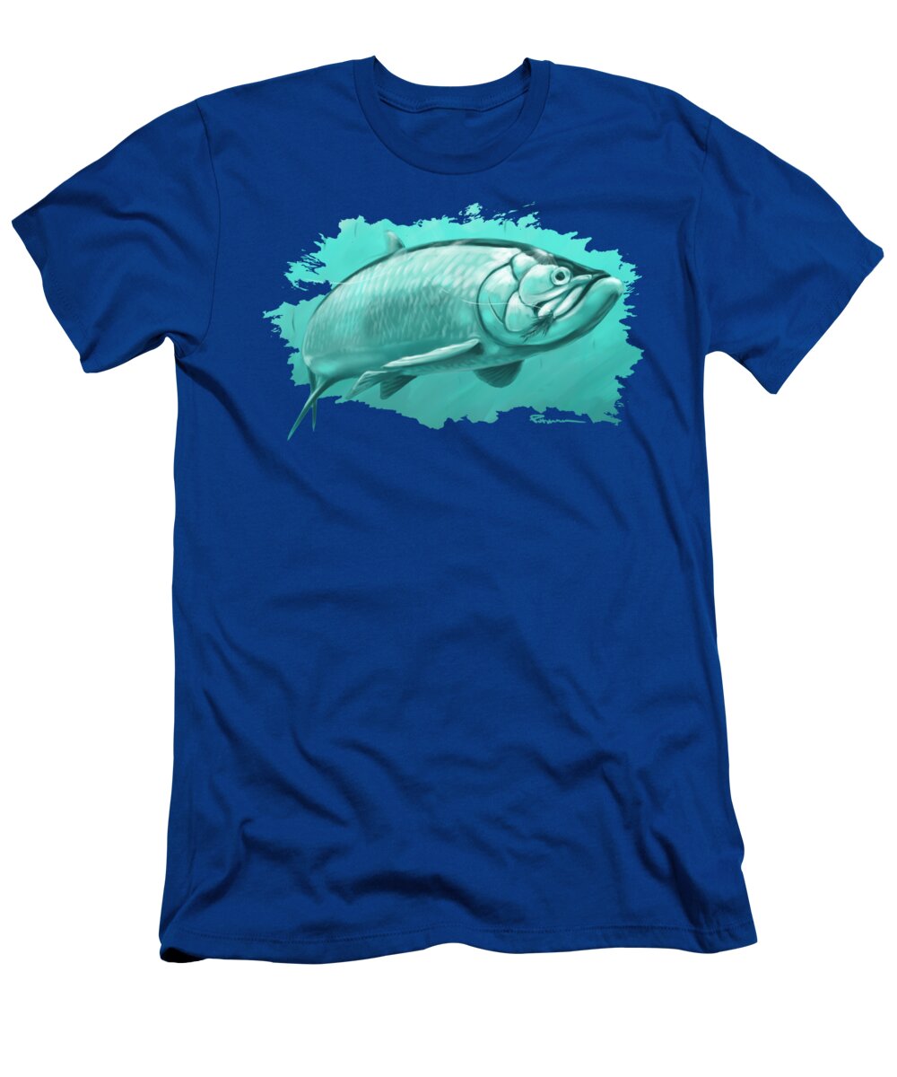 Tarpon T-Shirt featuring the digital art The One That Got Away by Kevin Putman