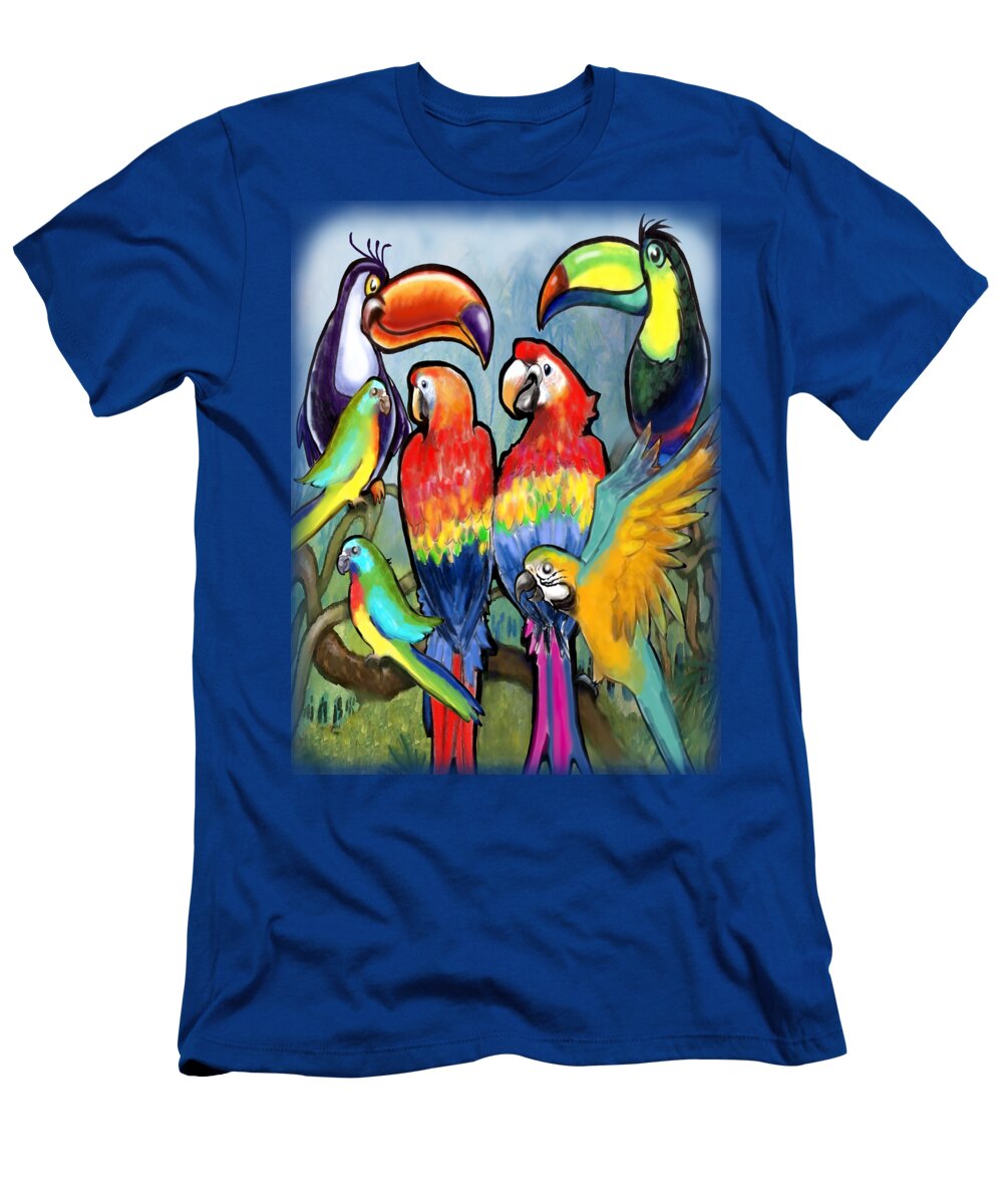 Bird T-Shirt featuring the painting Tropical Birds by Kevin Middleton