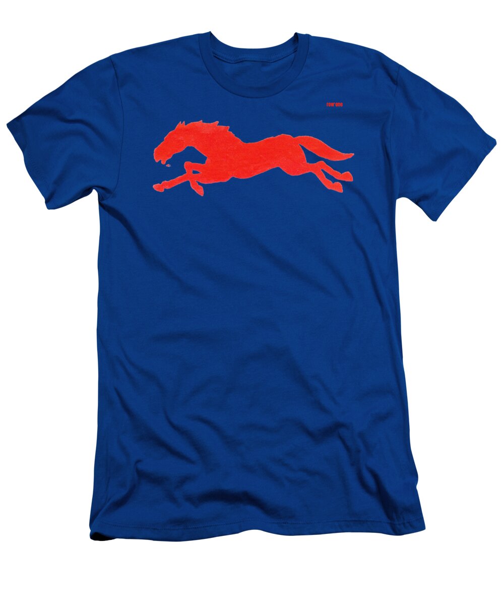 Smu T-Shirt featuring the mixed media 1933 SMU Mustangs Art by Row One Brand