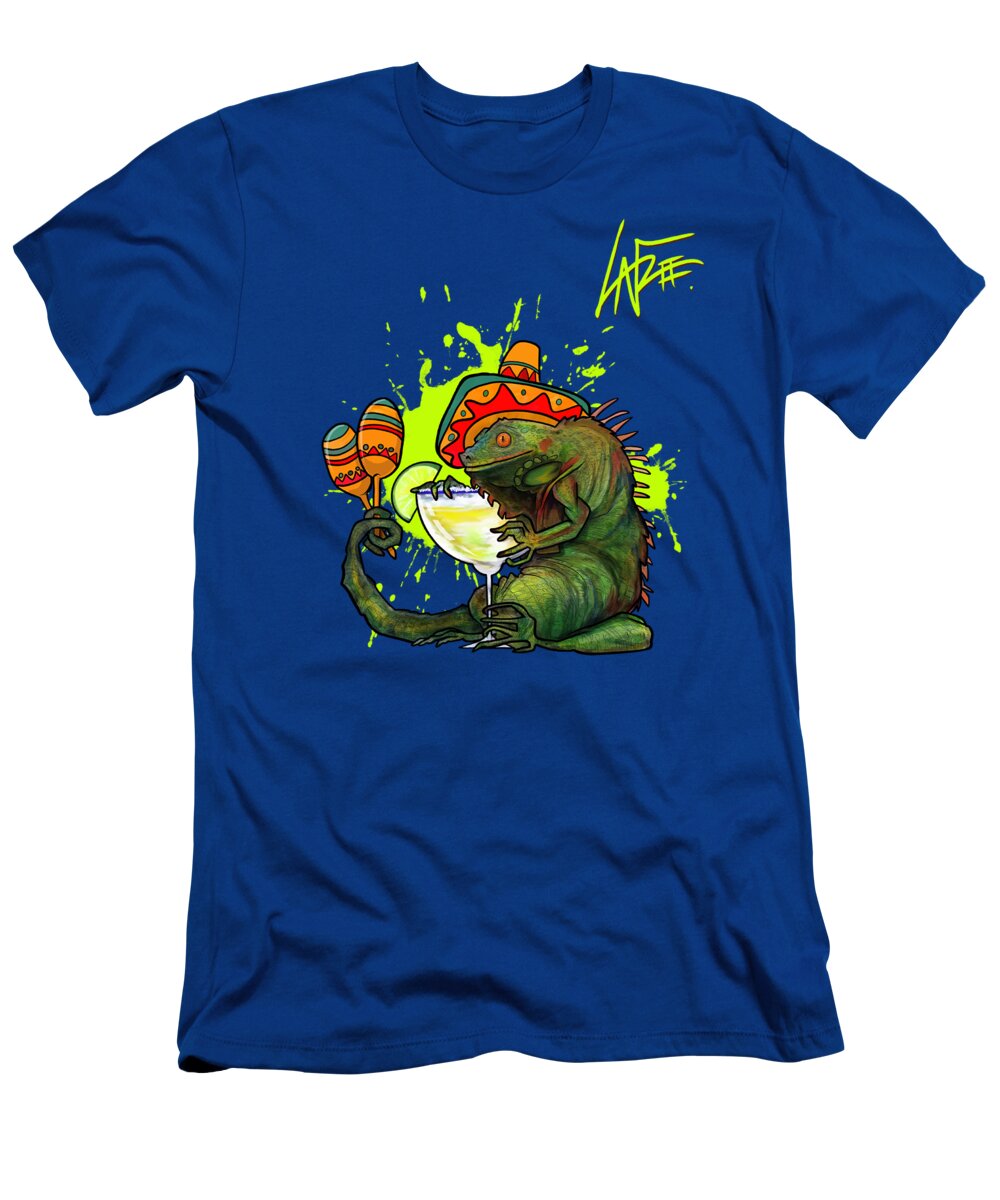 Iguana T-Shirt featuring the drawing Iguanarita by John LaFree