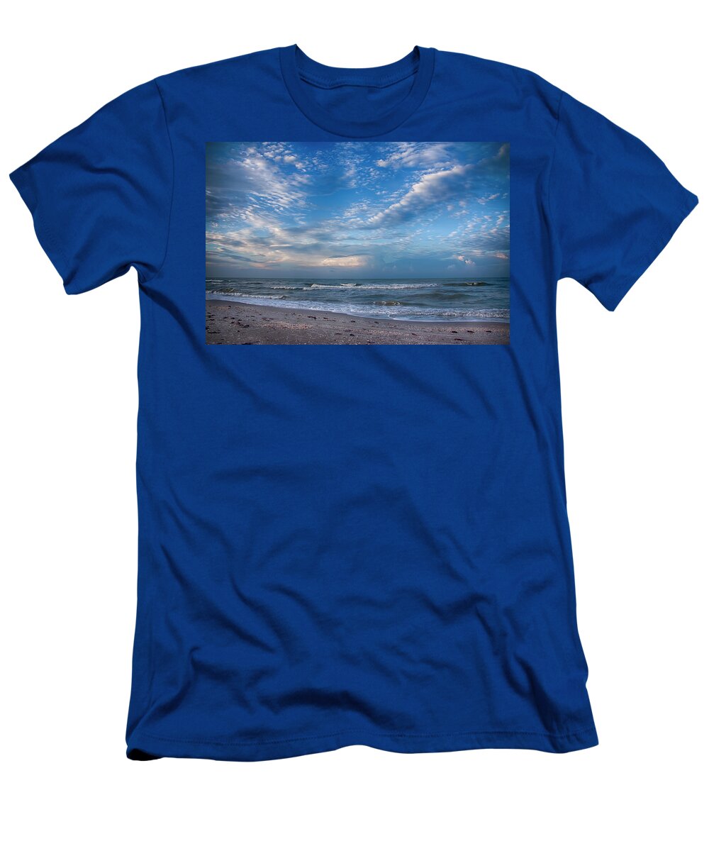 Beach T-Shirt featuring the photograph Beach Blues by Karen Sirnick