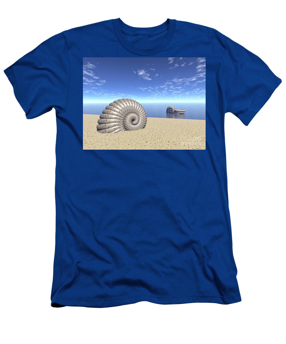 Ancient T-Shirt featuring the digital art Beach of Shells by Phil Perkins