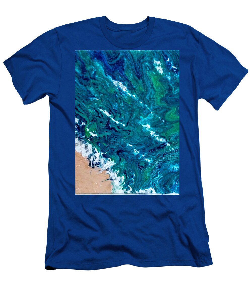Beach T-Shirt featuring the painting Beachy by Anna Adams