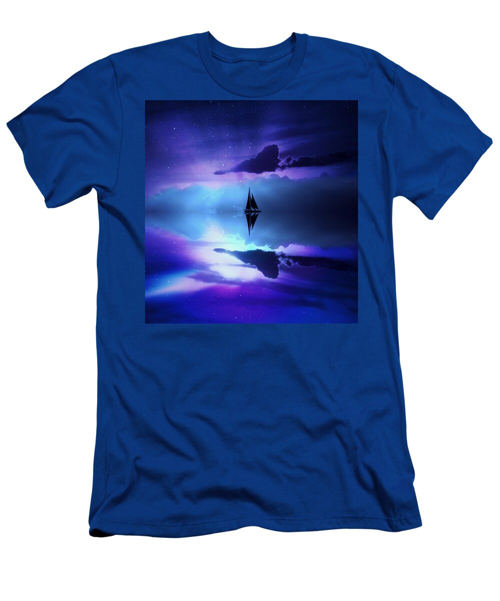Blue T-Shirt featuring the photograph Beyond the Blue Horizon by Micki Findlay
