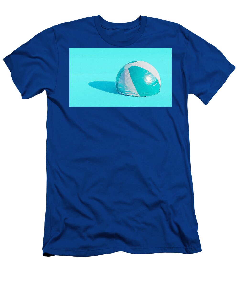Wave T-Shirt featuring the painting Blue Beach Ball by Tony Rubino