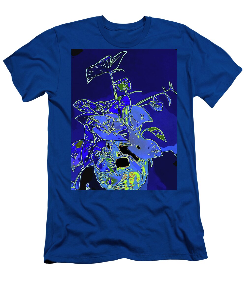 Foliage T-Shirt featuring the digital art Blue, Blue by Nancy Olivia Hoffmann