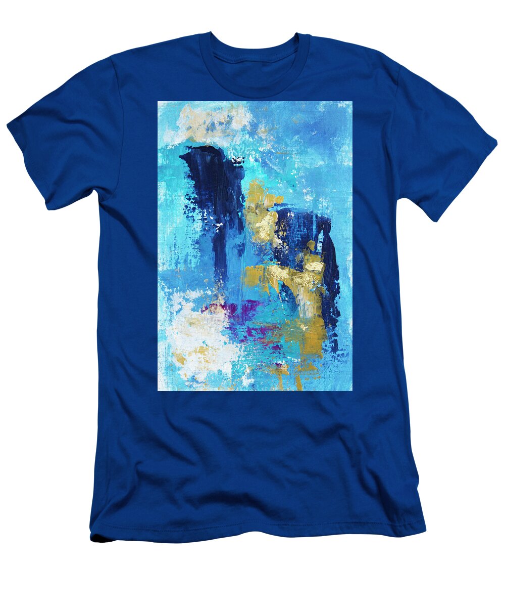 Blue T-Shirt featuring the painting Blue Canyon by Linh Nguyen-Ng
