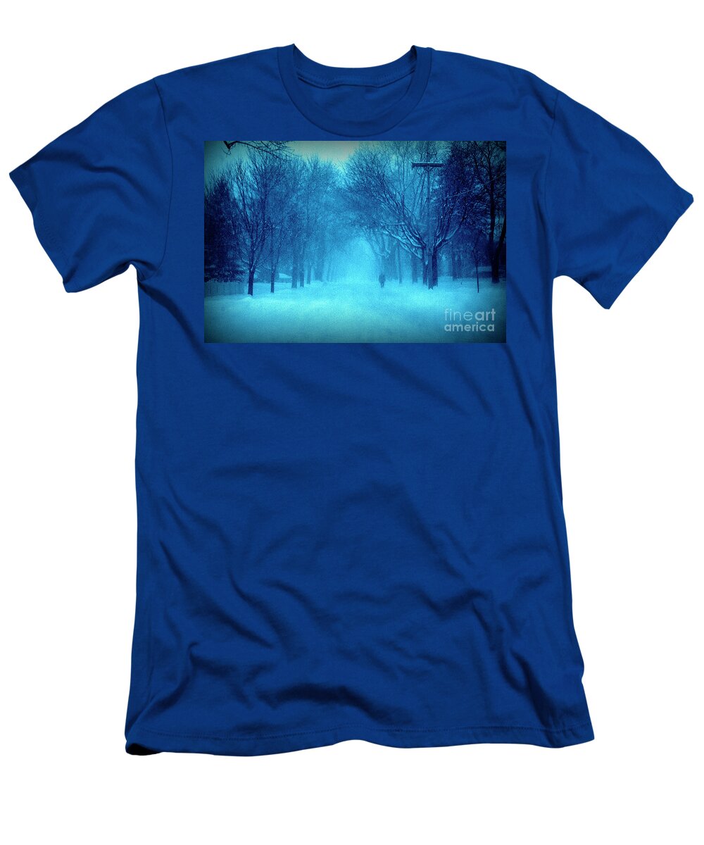 United States T-Shirt featuring the photograph Blue Chicago Blizzard by Frank J Casella