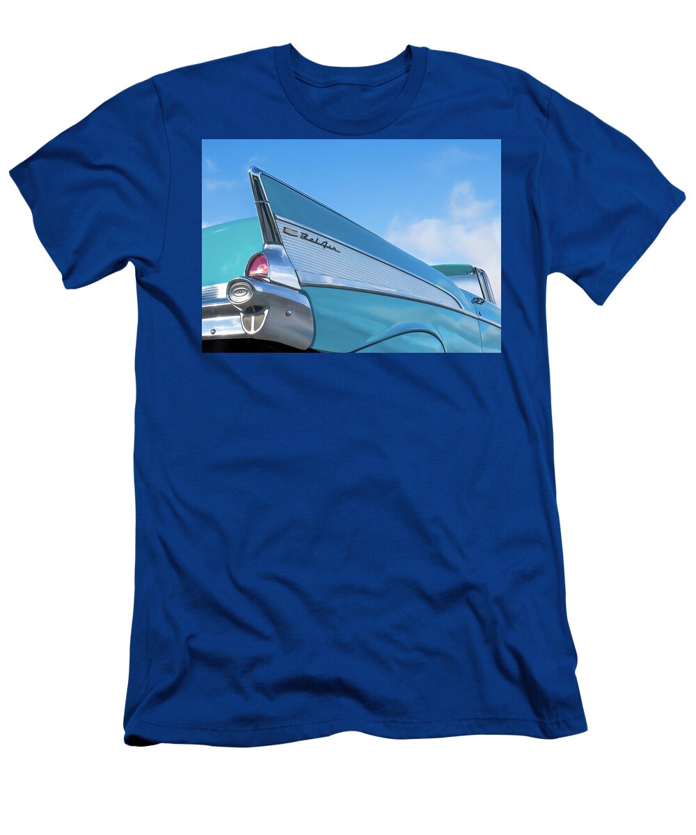 Chevrolet T-Shirt featuring the digital art Blue Fin by Douglas Pittman