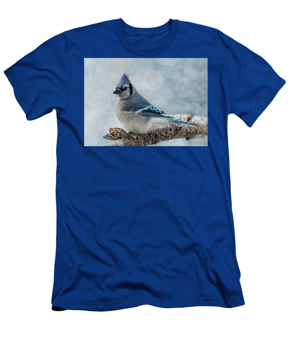 Songbird T-Shirt featuring the photograph Blue Jay Perch by Patti Deters