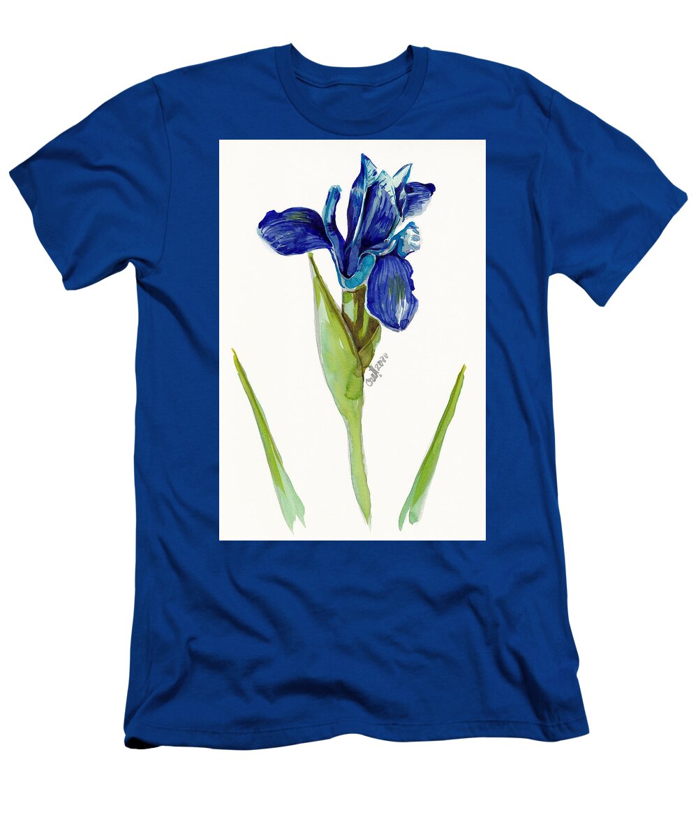 Iris T-Shirt featuring the painting Blue Me by George Cret