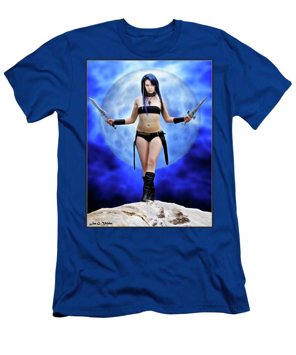 Fantasy T-Shirt featuring the photograph Blue Moon short blades by Jon Volden