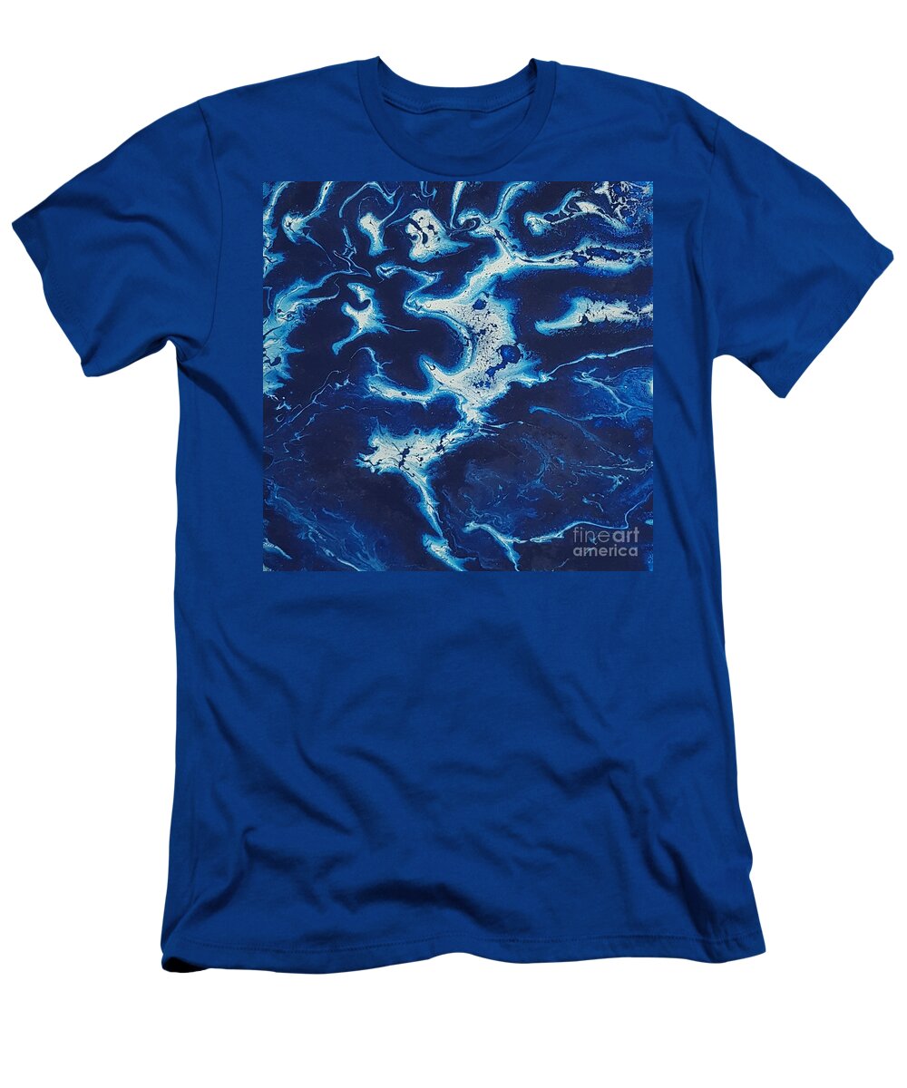 Acrylics T-Shirt featuring the painting Blue Soul by Paola Baroni