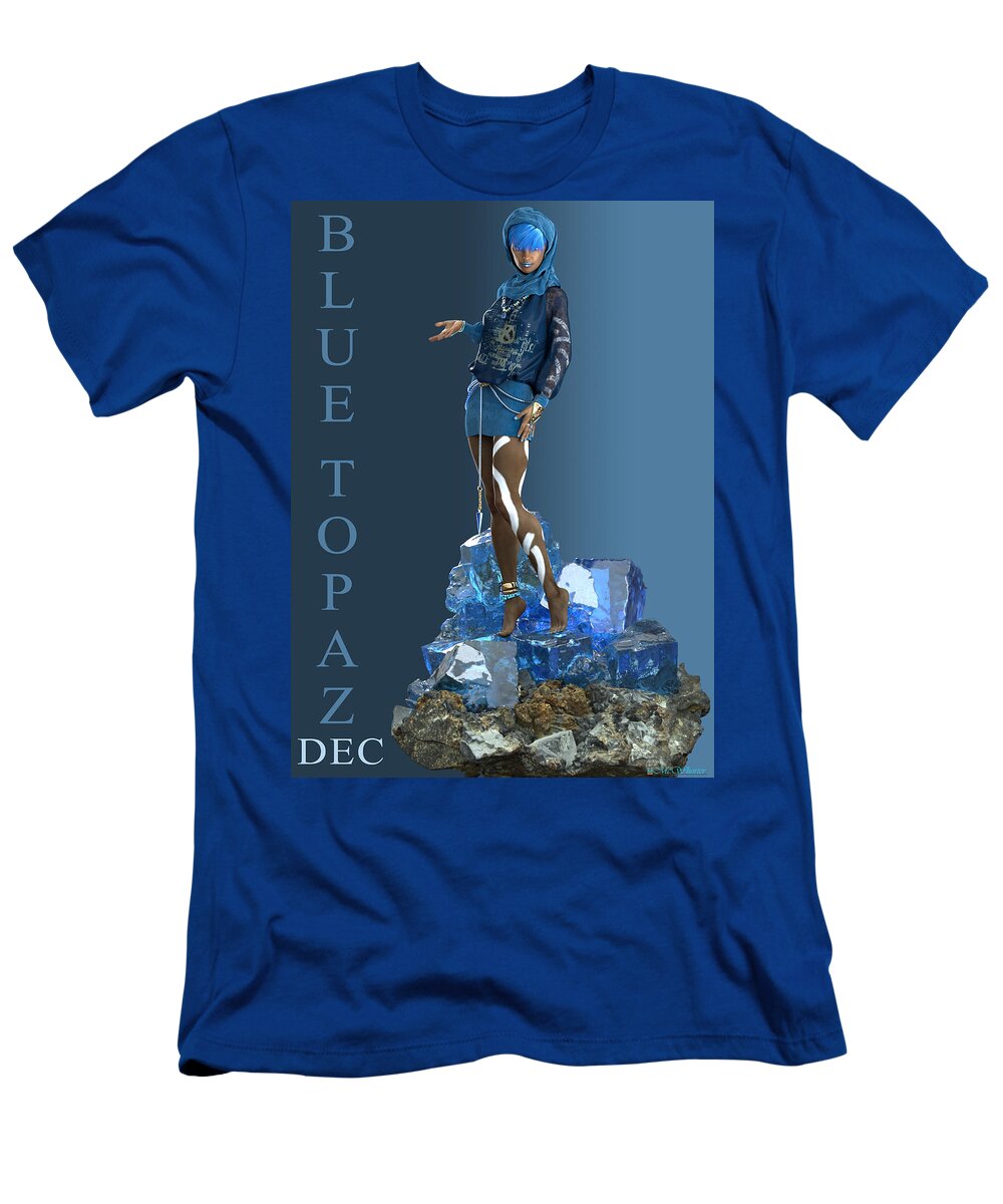 :gem T-Shirt featuring the digital art Blue Topaz by Williem McWhorter