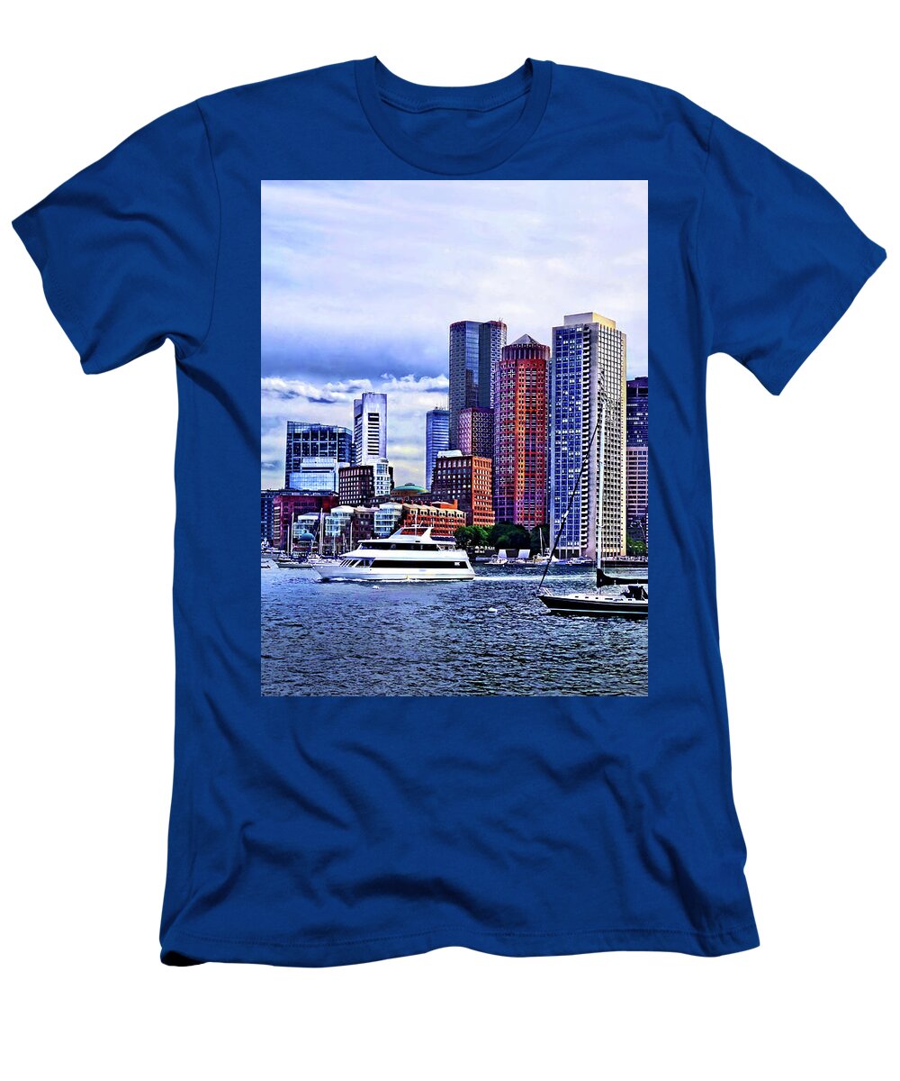 Boston T-Shirt featuring the photograph Boston MA - Inner Harbor Near New England Aquarium by Susan Savad